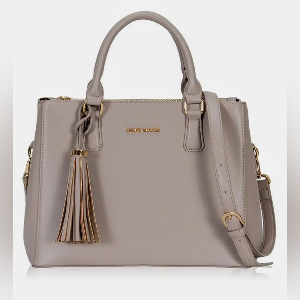 NEW w/Tags Hynes Victory Taupe Handbag Purse w/Shoulder Crossbody Strap Pockets